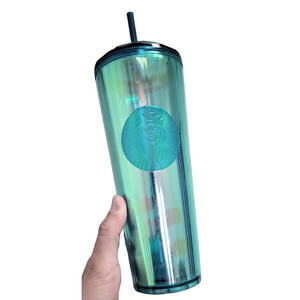 (NEW) Starbucks Ocean Blue Kaleidoscope 24oz Cold Cup Venti w/ Dome Lid & Straw